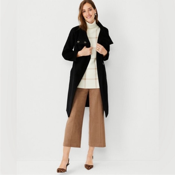 Ann Taylor Black Belted Coat - Picture 2 of 5